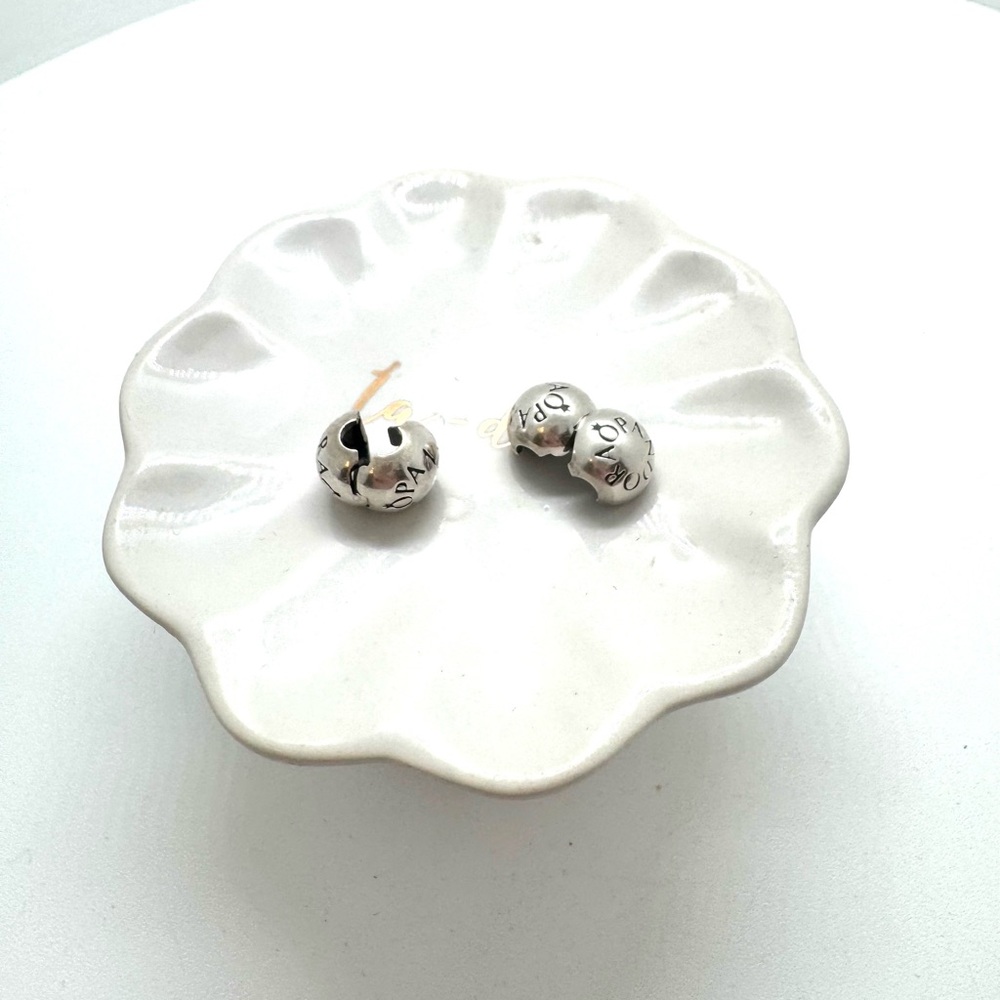 Silver Pandora Logo spacer beads